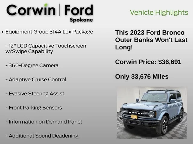Certified Used 2023 Azure Gray Metallic Ford Outer Banks image 7