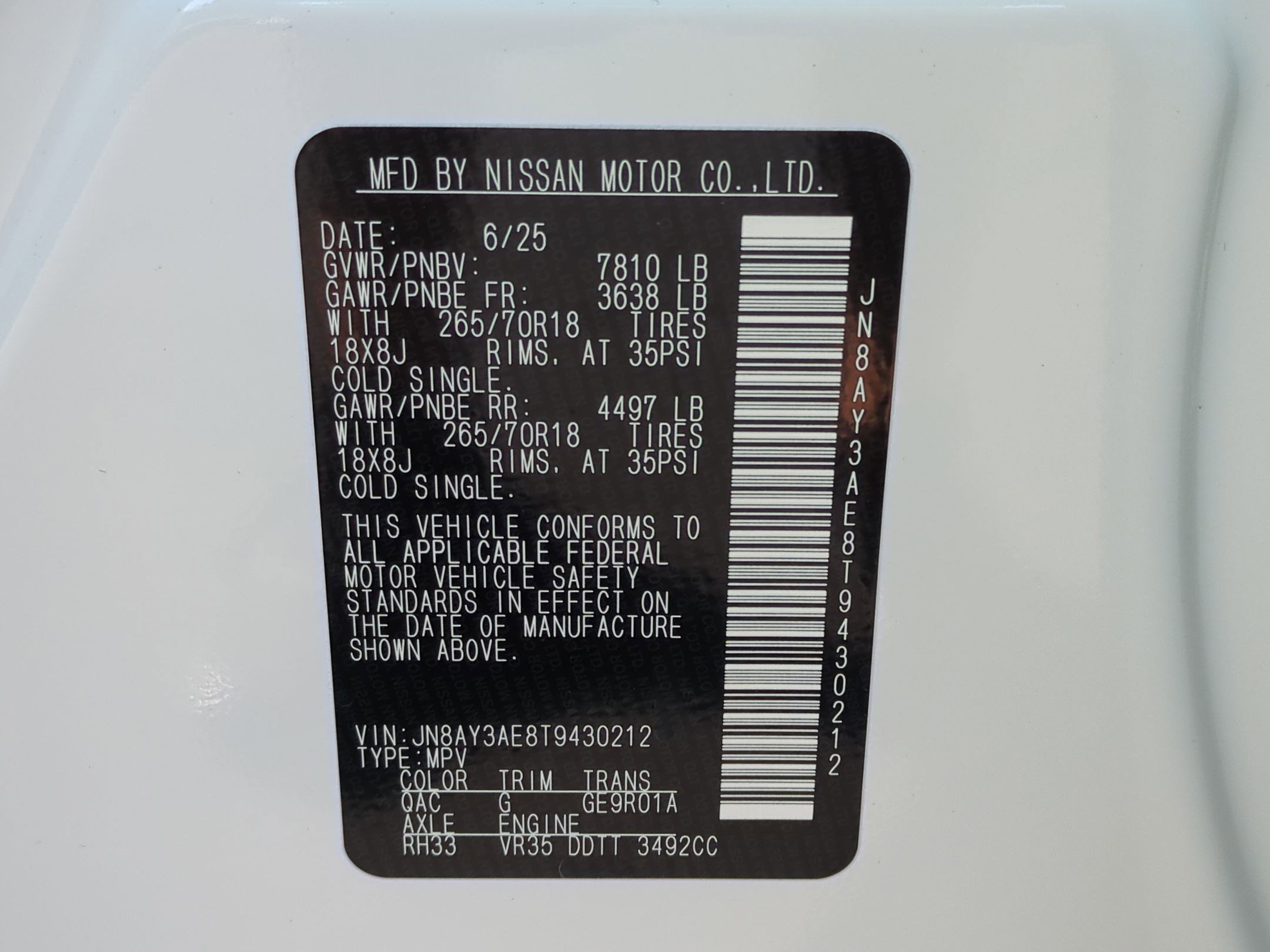 New 2026 Aspen White Tricoat Nissan SV image 18