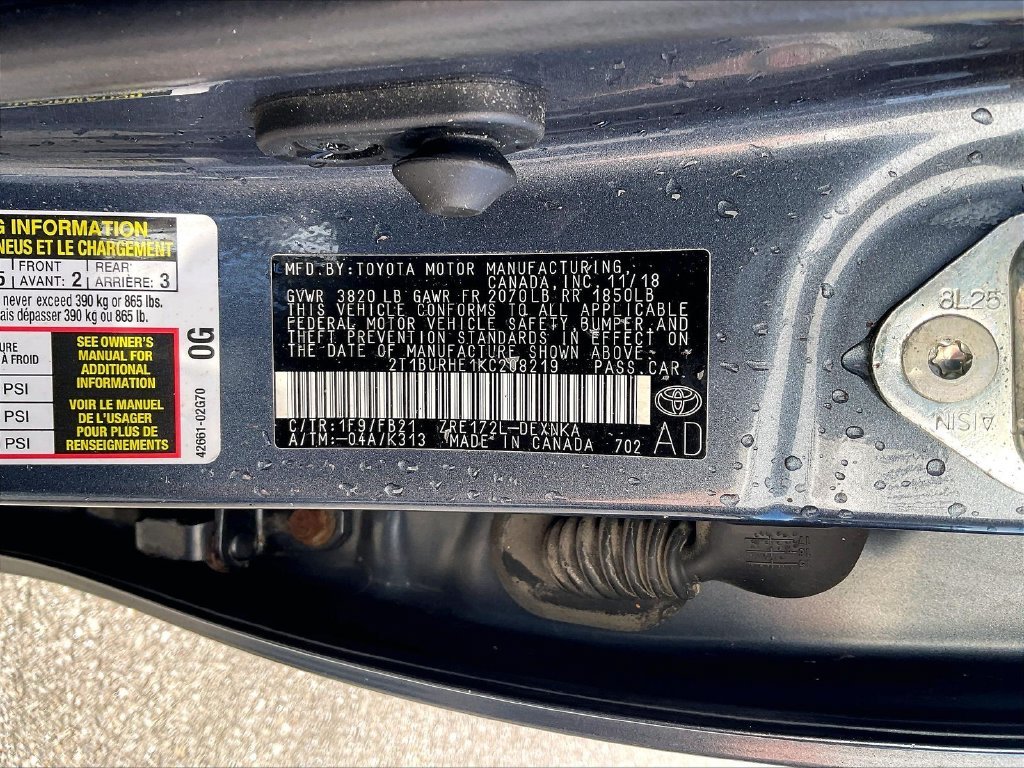 Used 2019 Slate Metallic Toyota LE image 30