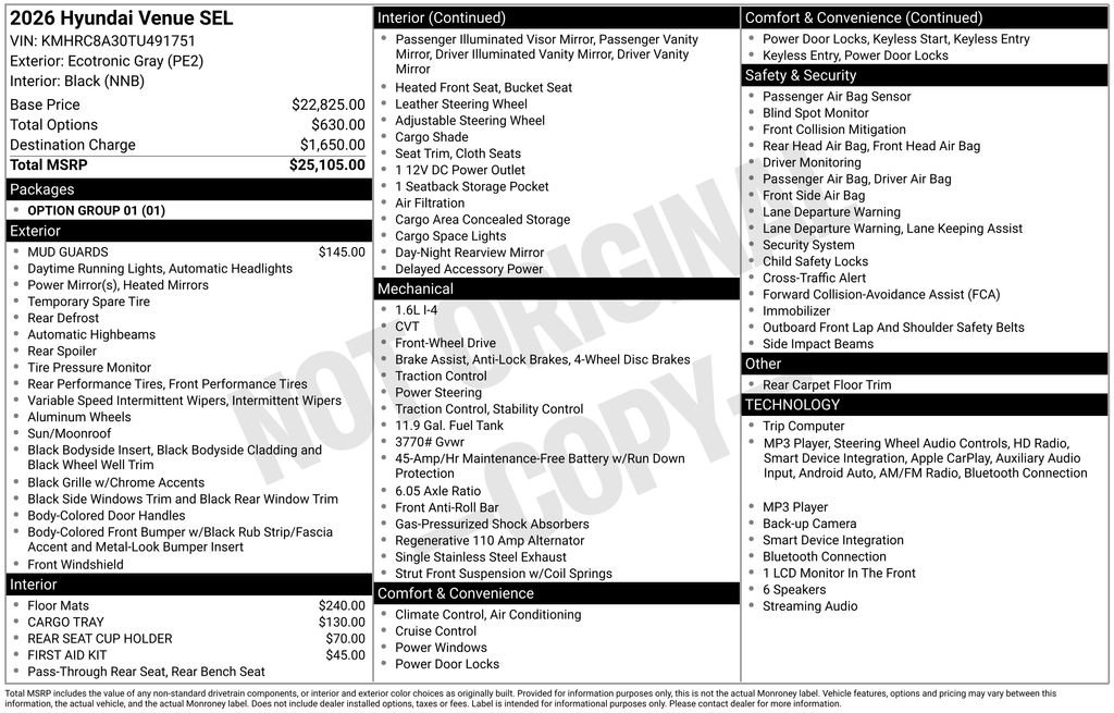 New 2026 Gray Hyundai SEL image 23