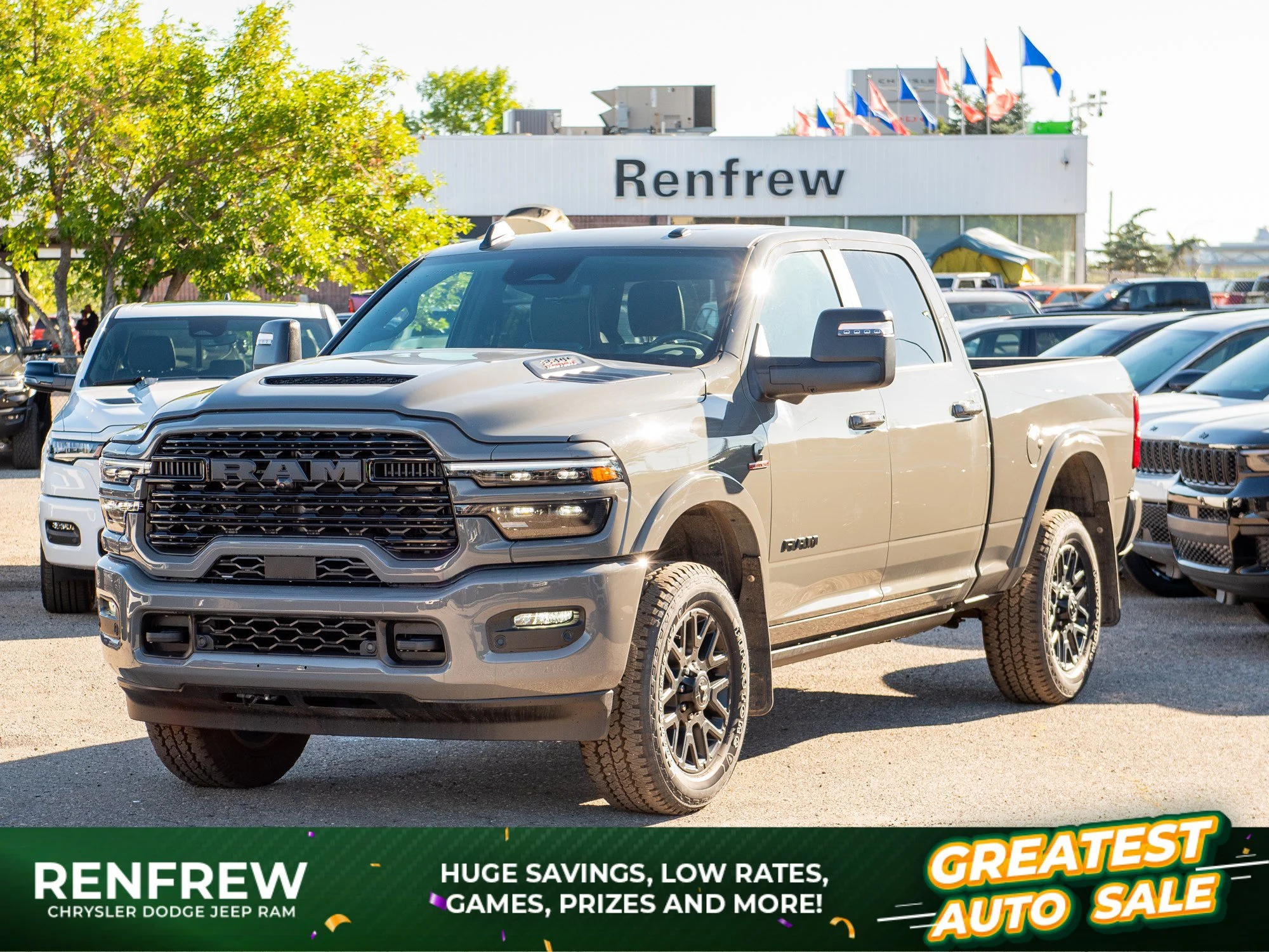 New 2026 Grey RAM Limited Night* Crew Cab 4x4, Sunroof, Level 1 Equip Group image 1