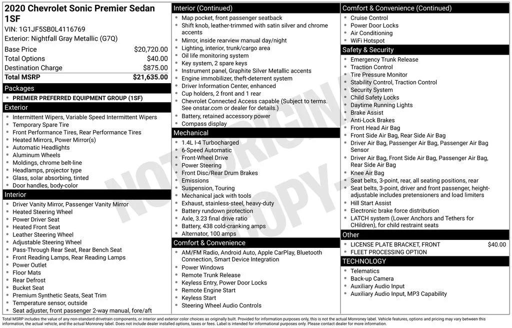 Used 2020 Gray Chevrolet Premier image 5