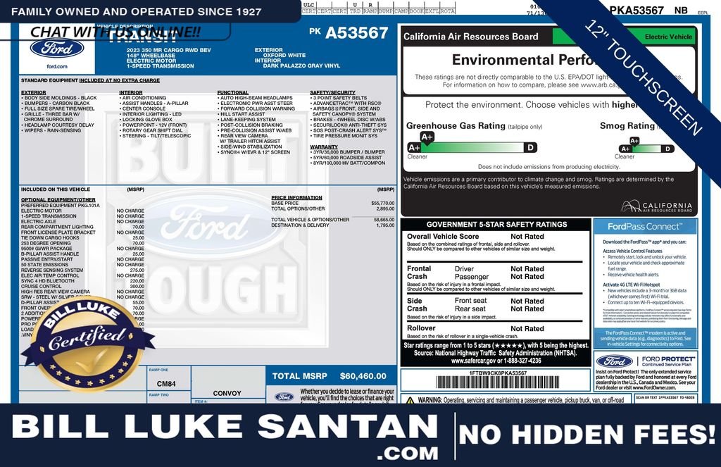 2023 Ford E-Transit Cargo Van Base