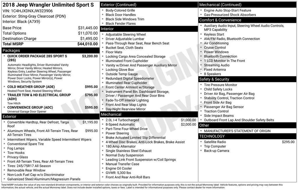 Used 2018 Gray Jeep Unlimited Sport S image 54