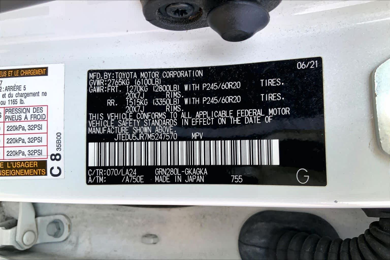 Certified Used 2021 Blizzard Pearl Toyota Limited image 30