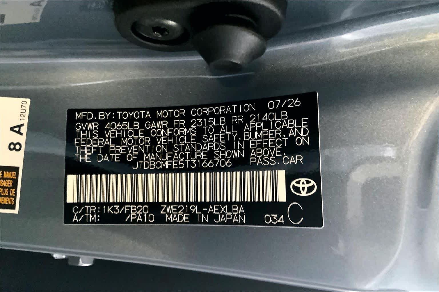 New 2026 Celestite Toyota Hybrid LE image 21