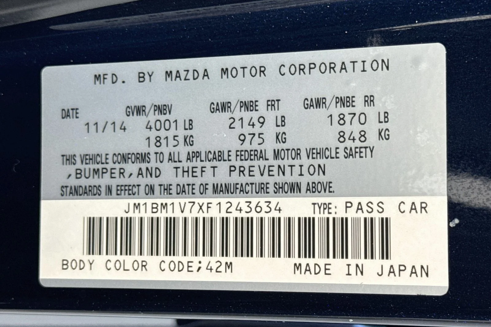 Used 2015 Deep Crystal Blue Mica Mazda i Touring image 29