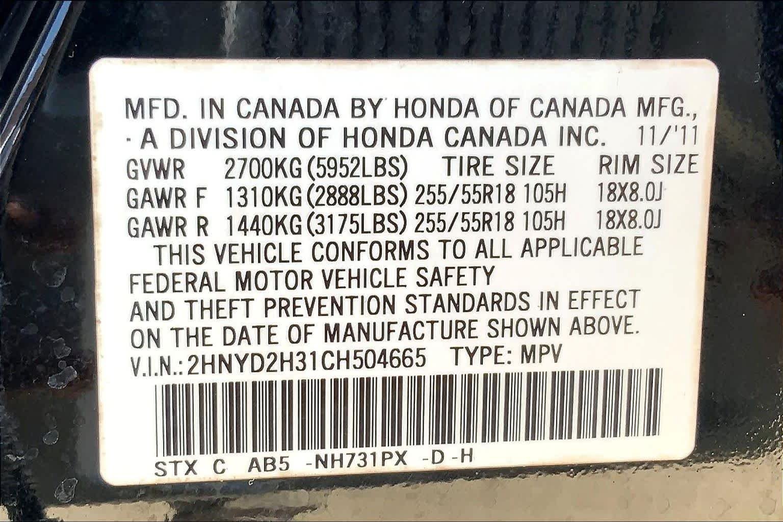 Certified Used 2012 Crystal Black Pearl Acura Tech Pkg image 33