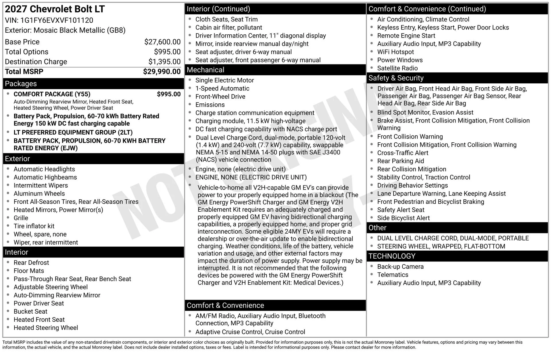 New 2027 Mosaic Black Metallic Chevrolet LT image 4