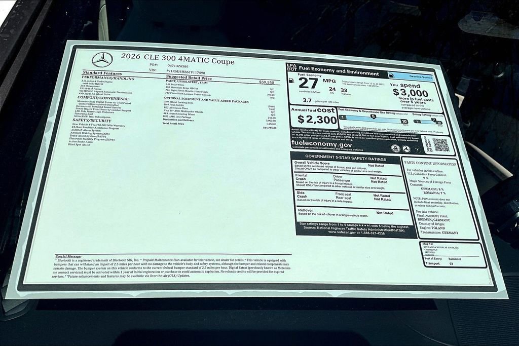 New 2026 Polar White Mercedes-Benz CLE 300 image 28