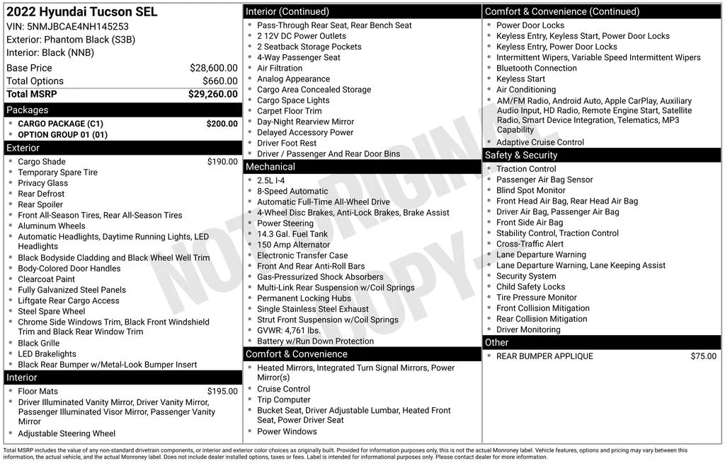 Used 2022 Black Hyundai SEL image 17