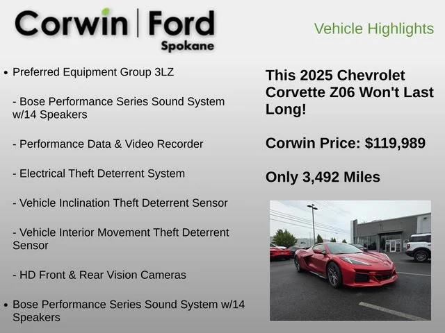 Used 2025 Red Mist Metallic Tintcoat Chevrolet Z06 image 18