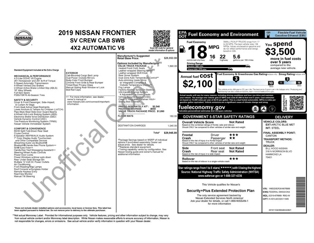 Used 2019 Blue Nissan SV image 28