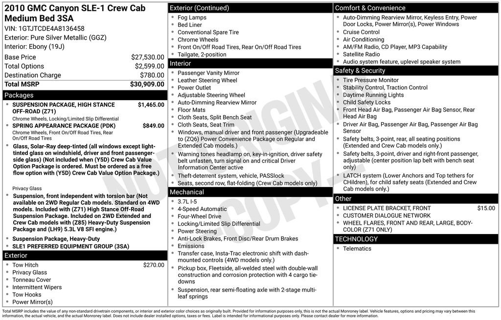Used 2010 Silver GMC SLE1 image 2
