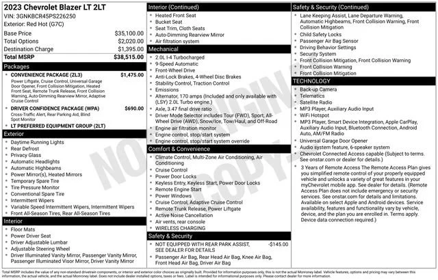 Used 2023 RED HOT Chevrolet LT image 31