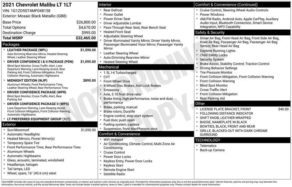 Used 2021 Black Chevrolet LT image 2