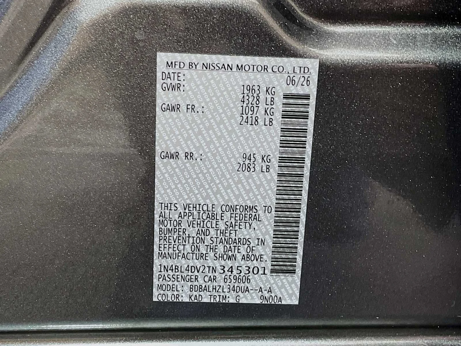 New 2026 Gun Metallic Nissan SV image 6