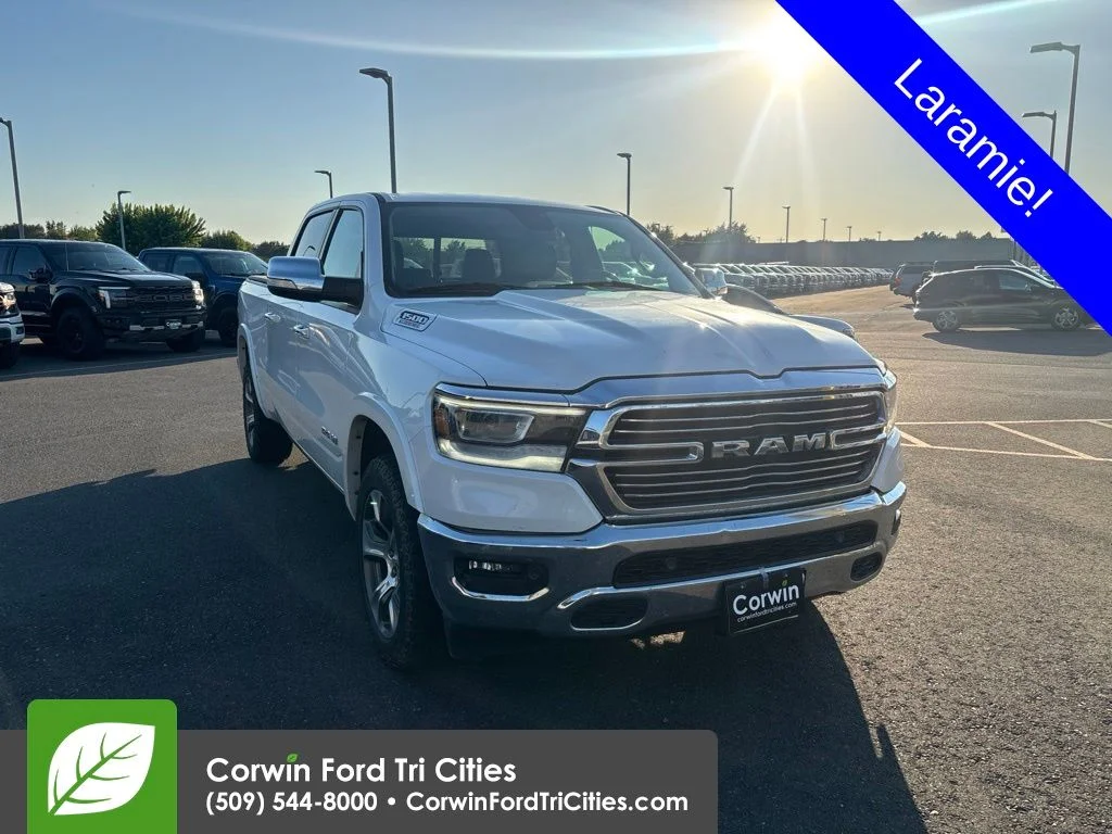 Used 2020 Bright White Clearcoat Ram Laramie image 1
