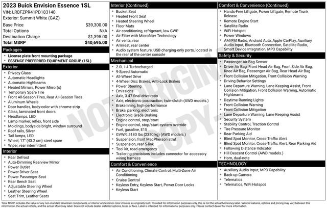 Used 2023 White Buick Essence image 9