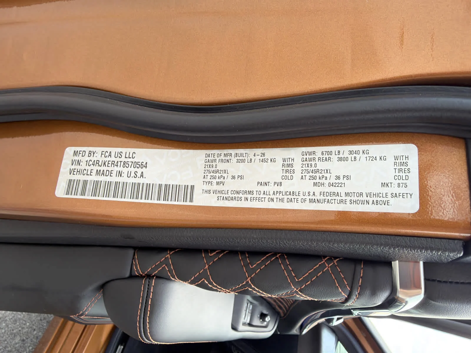 New 2026 Copper Shino Metallic Clear-Coat Exterior Paint Jeep Summit image 33
