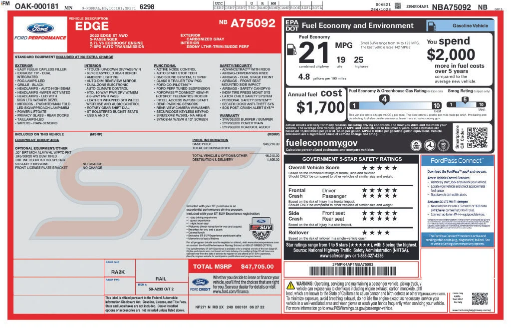 Used 2022 Gray Ford ST image 40