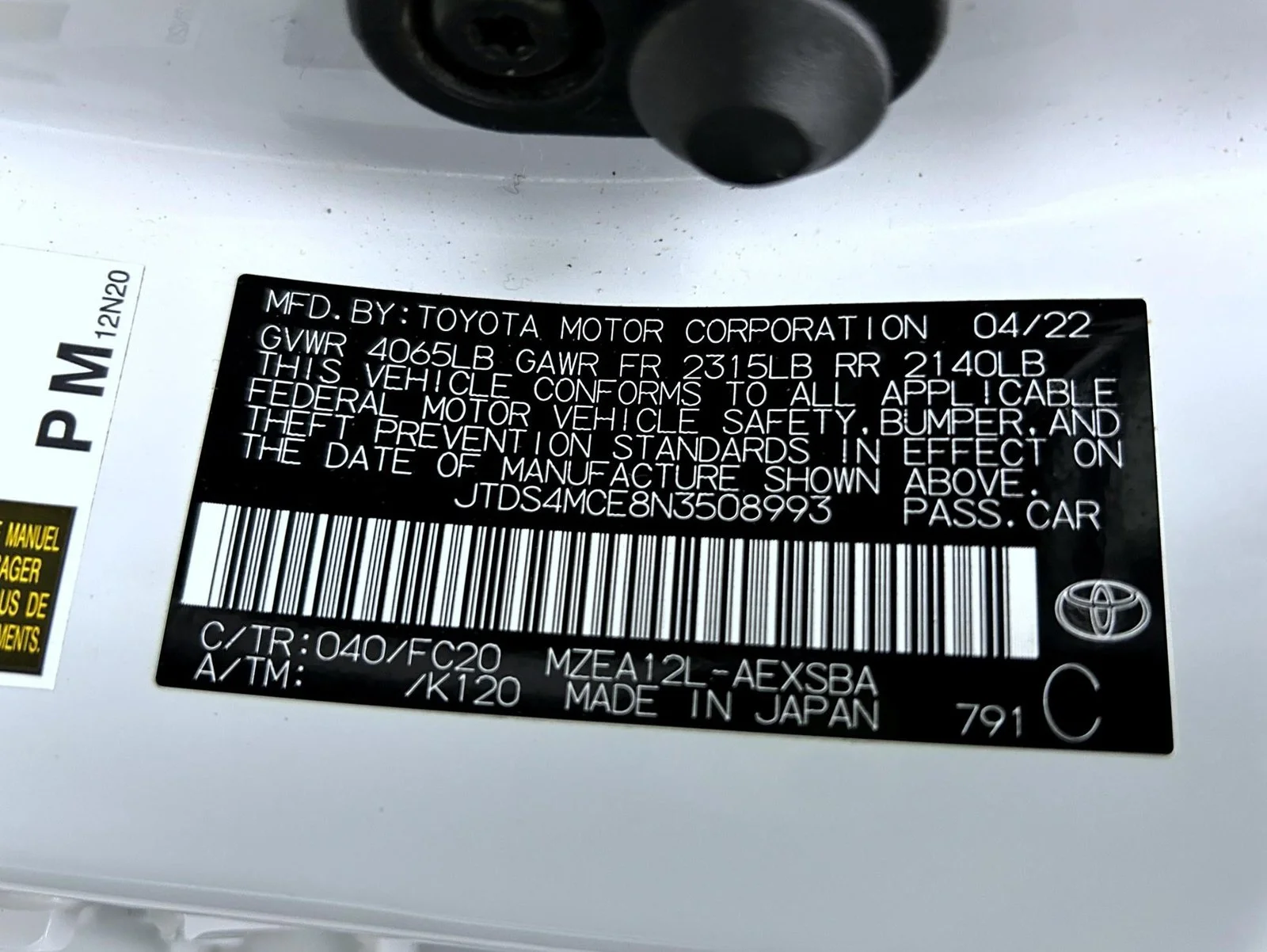 Used 2022 White Toyota SE image 25