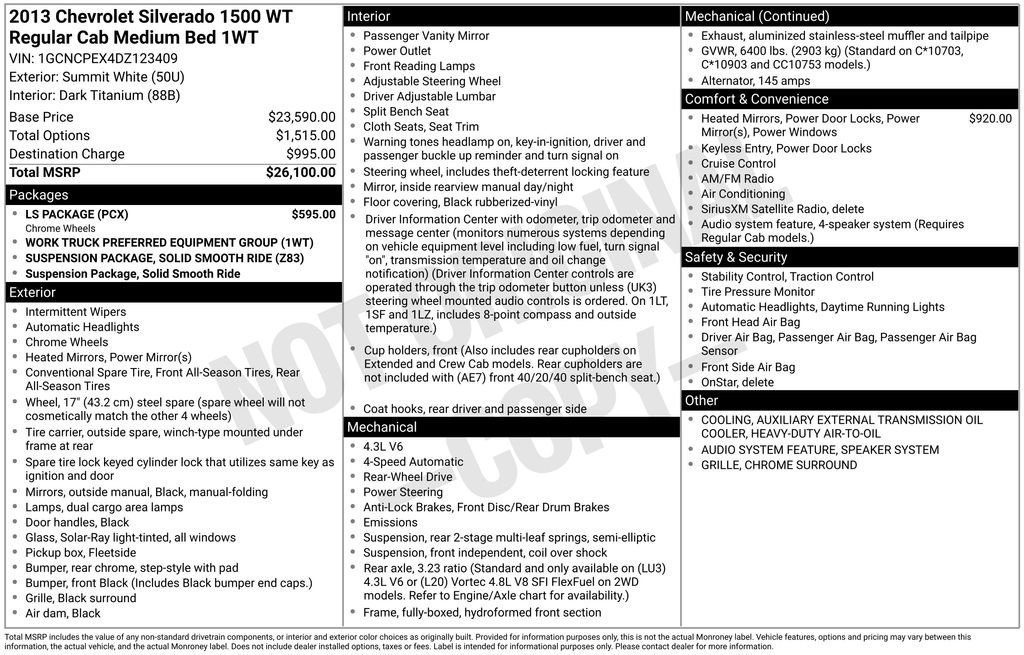 Used 2013 White Chevrolet Work Truck image 16