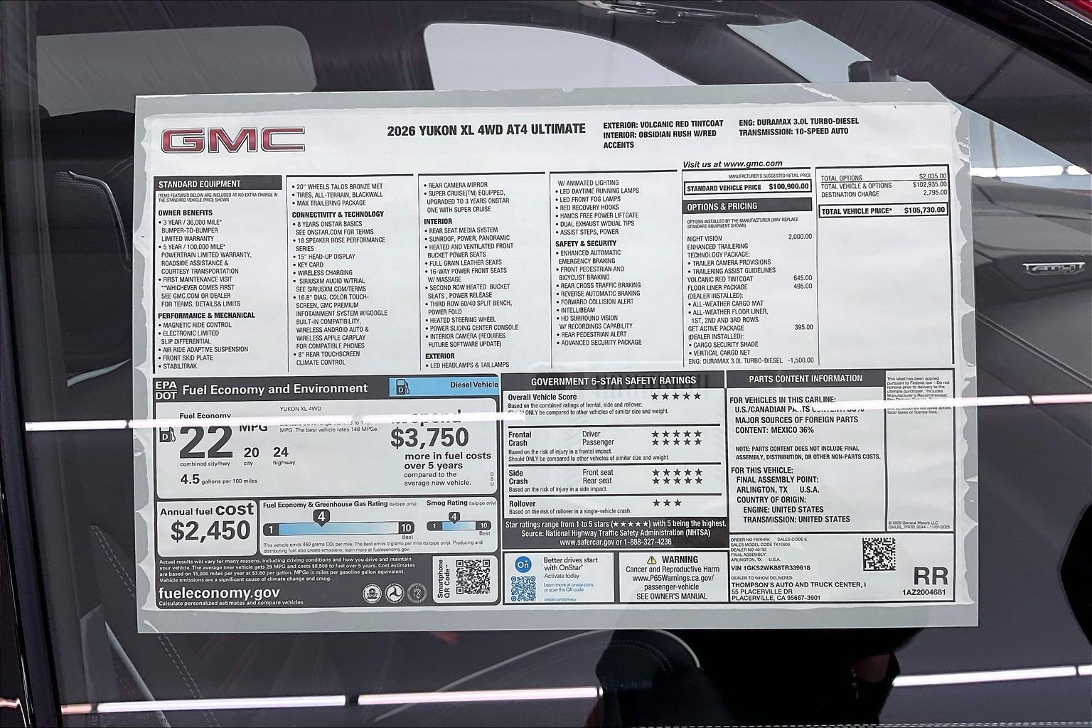 New 2026 Volcanic Red Tintcoat GMC AT4 Ultimate image 21