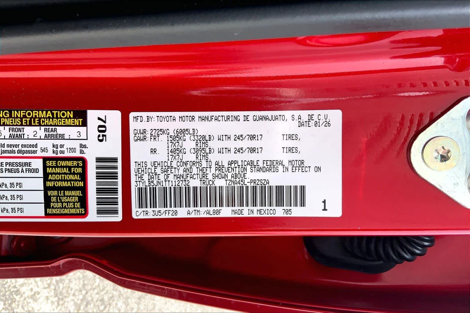 Used 2026 Supersonic Red Toyota SR5 image 36