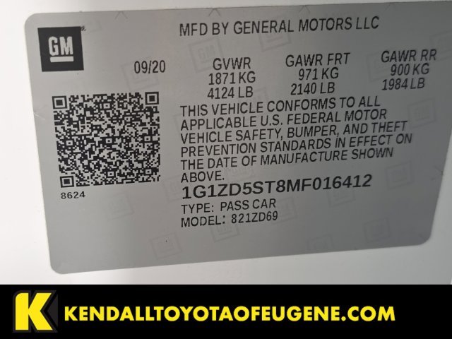 Used 2021 White Chevrolet LT image 10