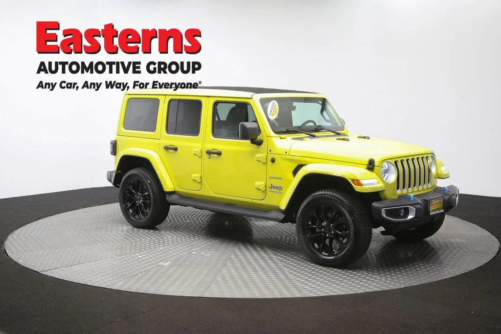 Used 2022 Yellow Jeep Unlimited Sahara 4xe image 49