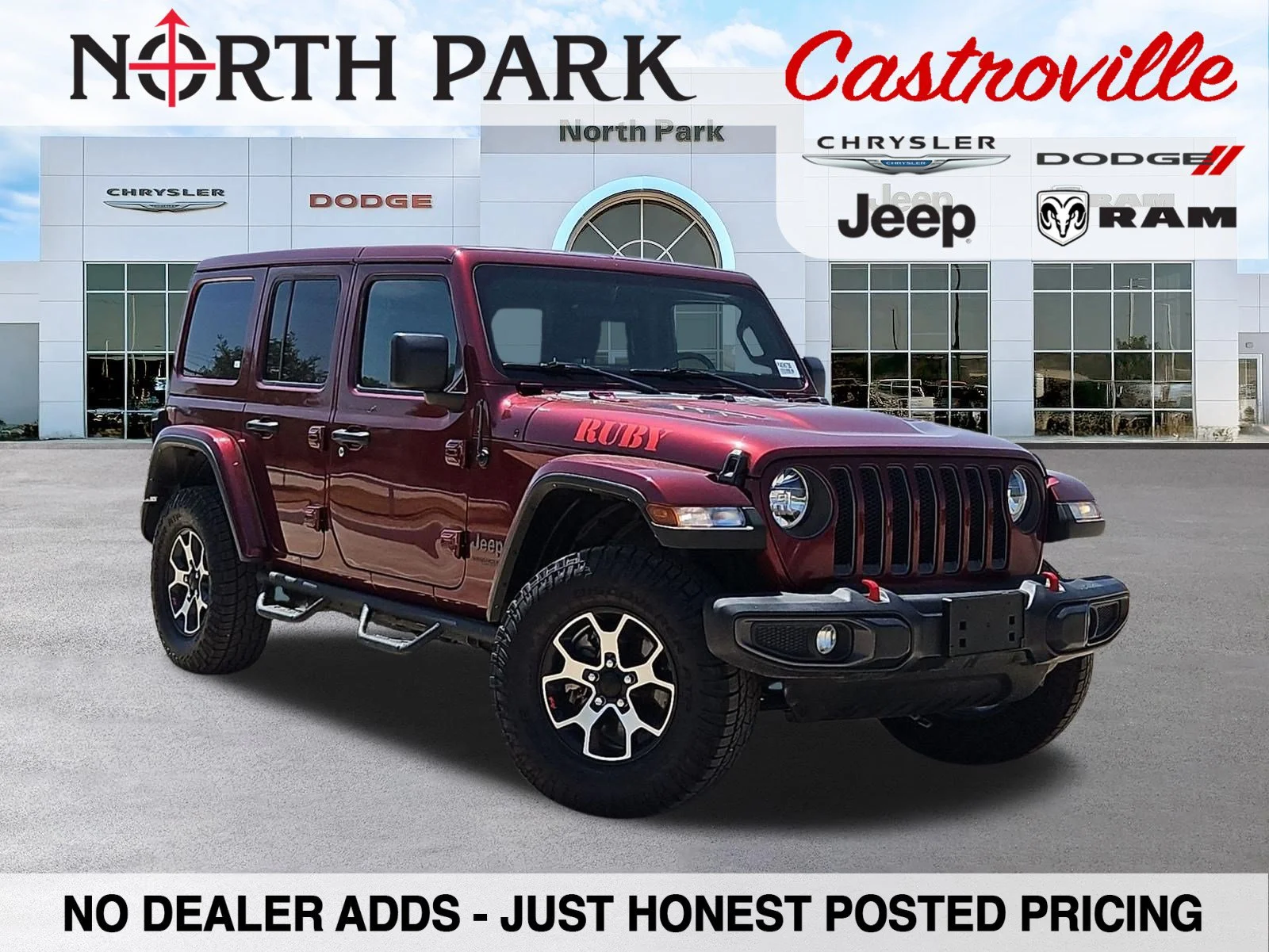 Used 2021 Red Jeep Unlimited Rubicon image 1