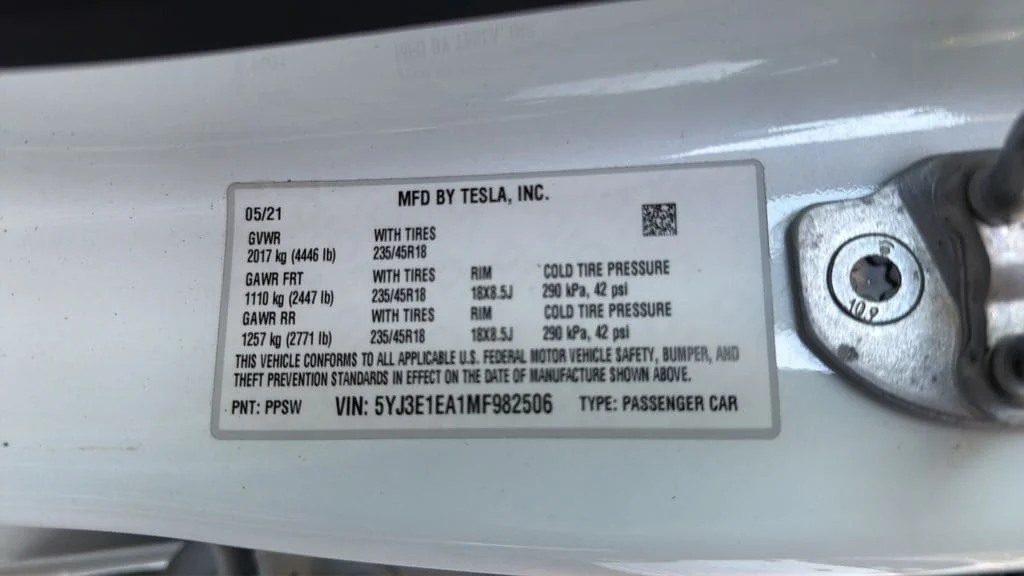 Used 2021 Pearl White Multi-Coat Tesla Standard Range Plus image 19