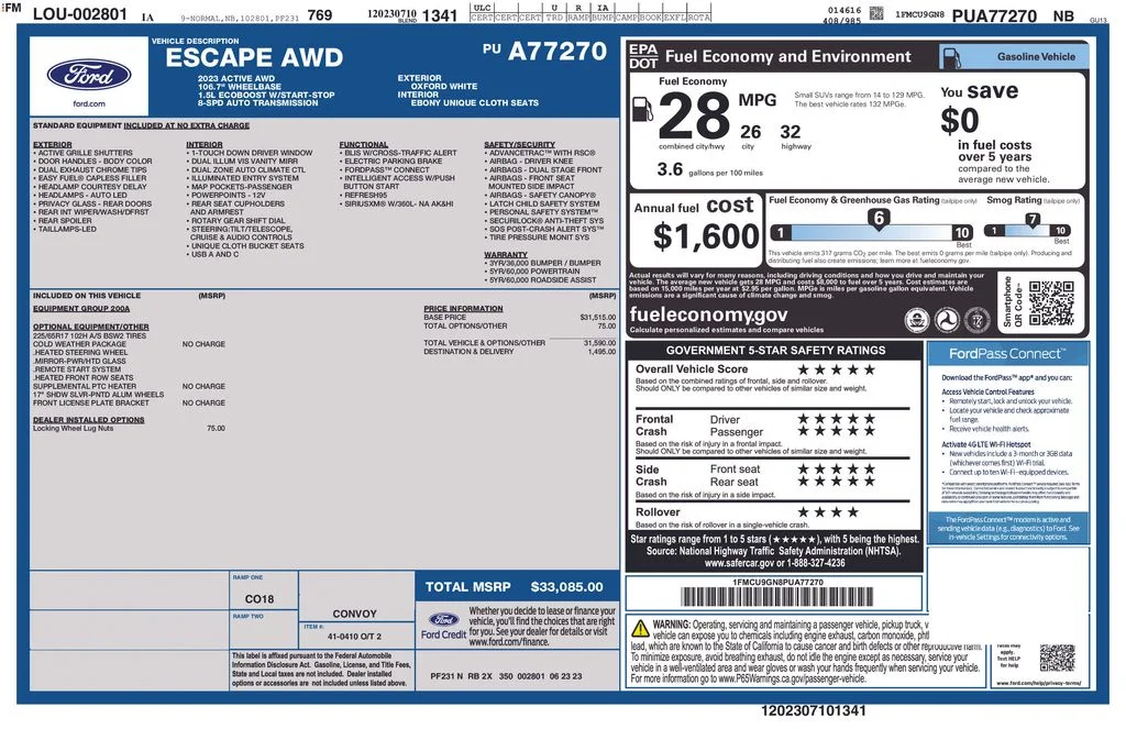 Used 2023 White Ford Active image 2