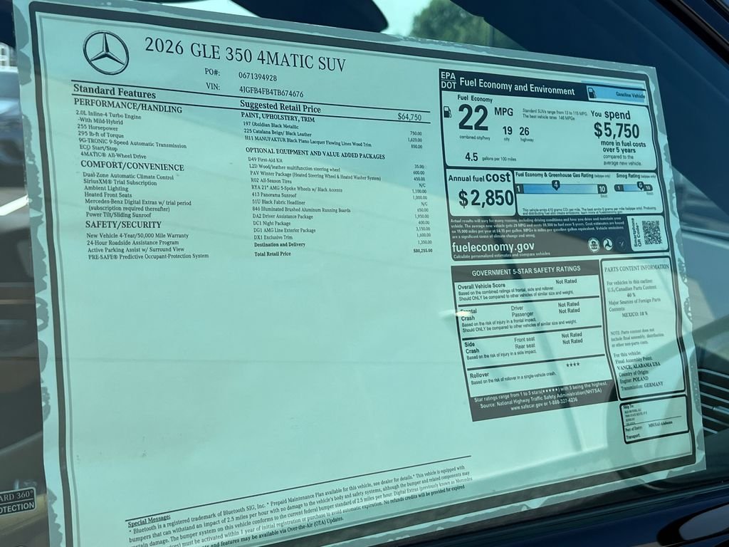New 2026 Obsidian Black Metallic Mercedes-Benz GLE 350 image 33