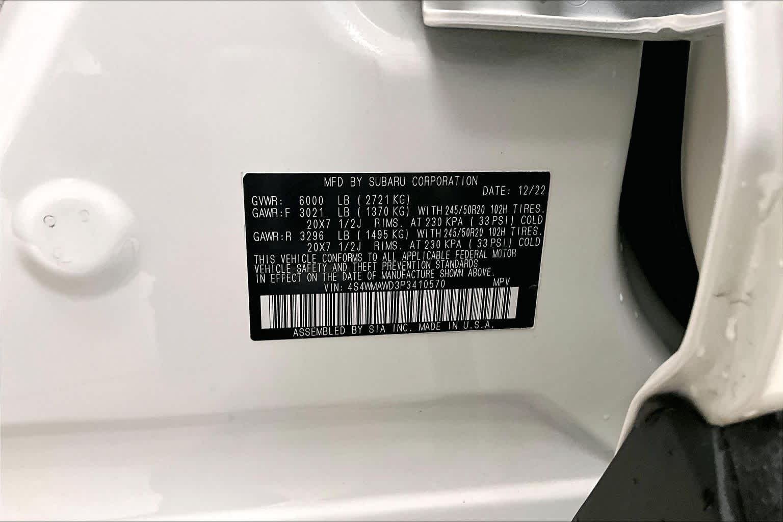 Used 2023 Crystal White Pearl Subaru Touring image 32