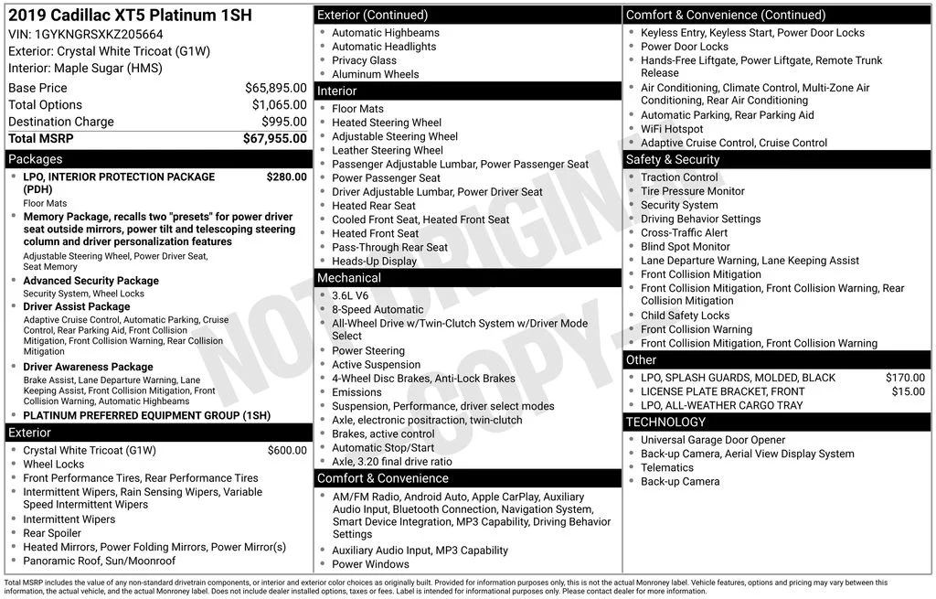 Used 2019 White Cadillac Platinum image 4