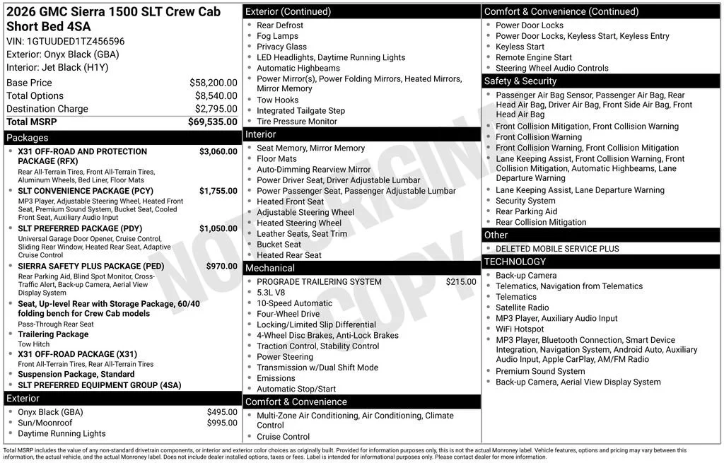 New 2026 Onyx Black GMC SLT image 17