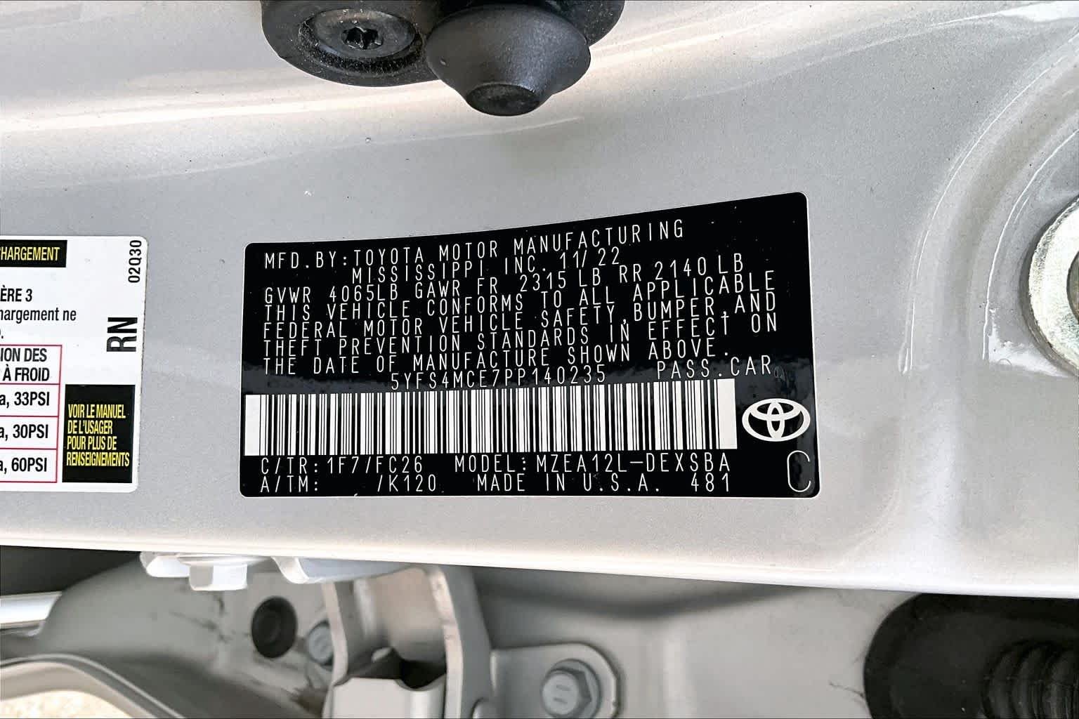 Used 2023 Classic Silver Metallic Toyota SE image 34