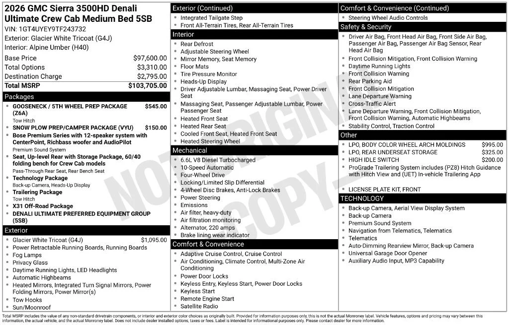 New 2026 Glacier White Tricoat GMC Denali Ultimate image 22
