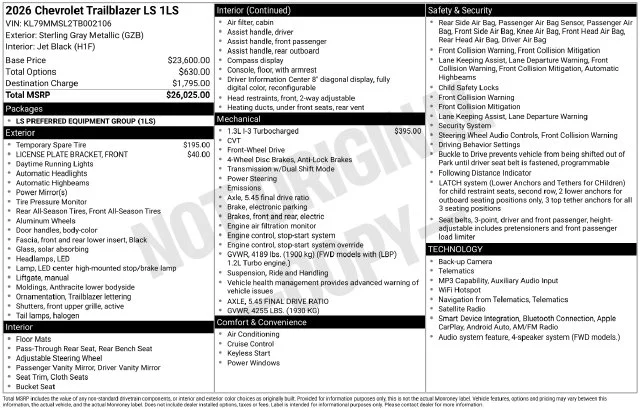 Used 2026 Gray Chevrolet LS image 3