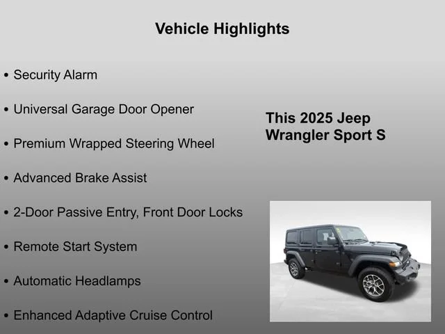 New 2025 Black Clear-Coat Exterior Paint Jeep Sport S image 36