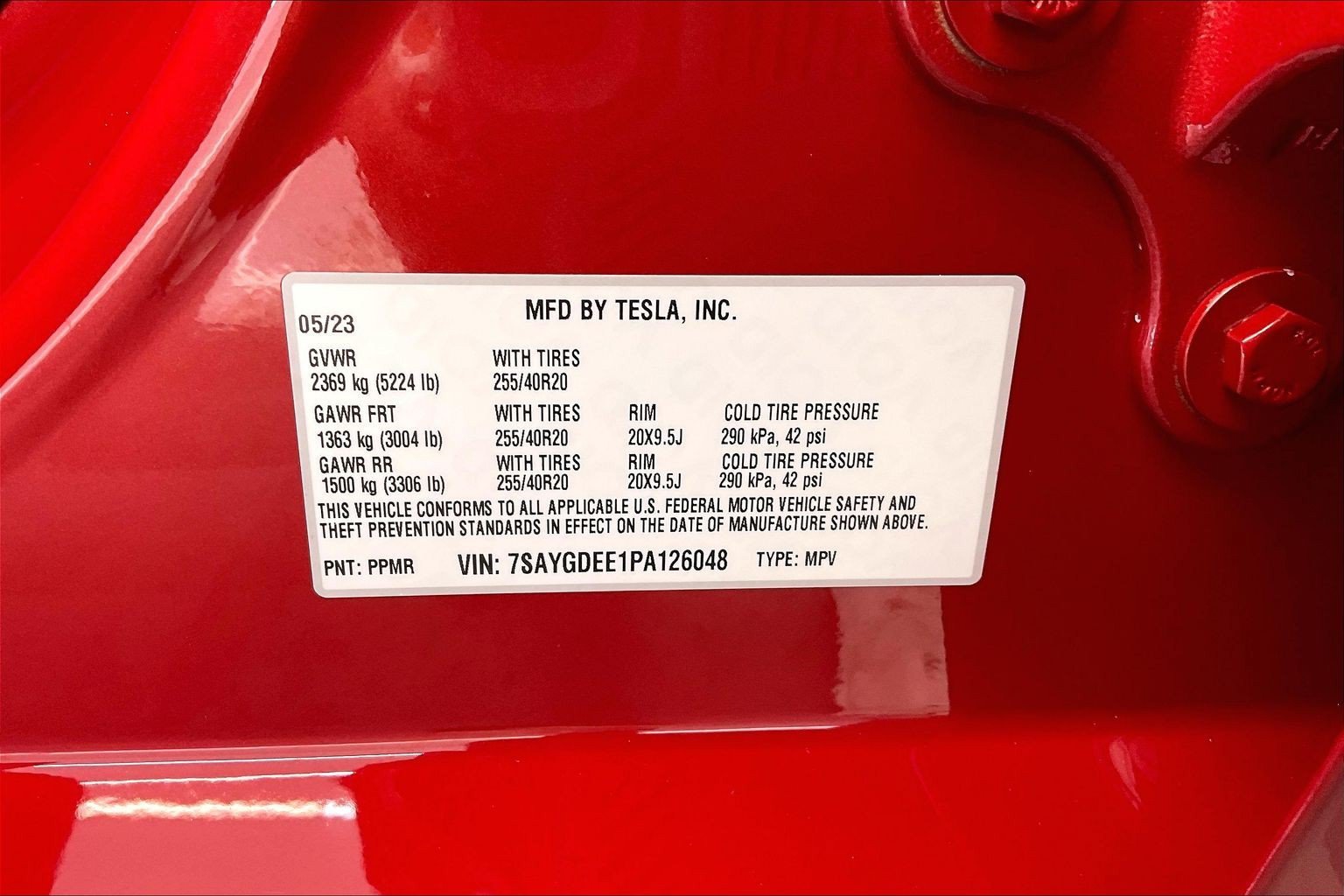 Used 2023 Red Multi-Coat Tesla Long Range image 30