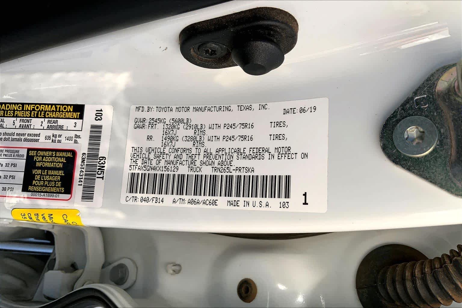Used 2019 Super White Toyota SR image 36