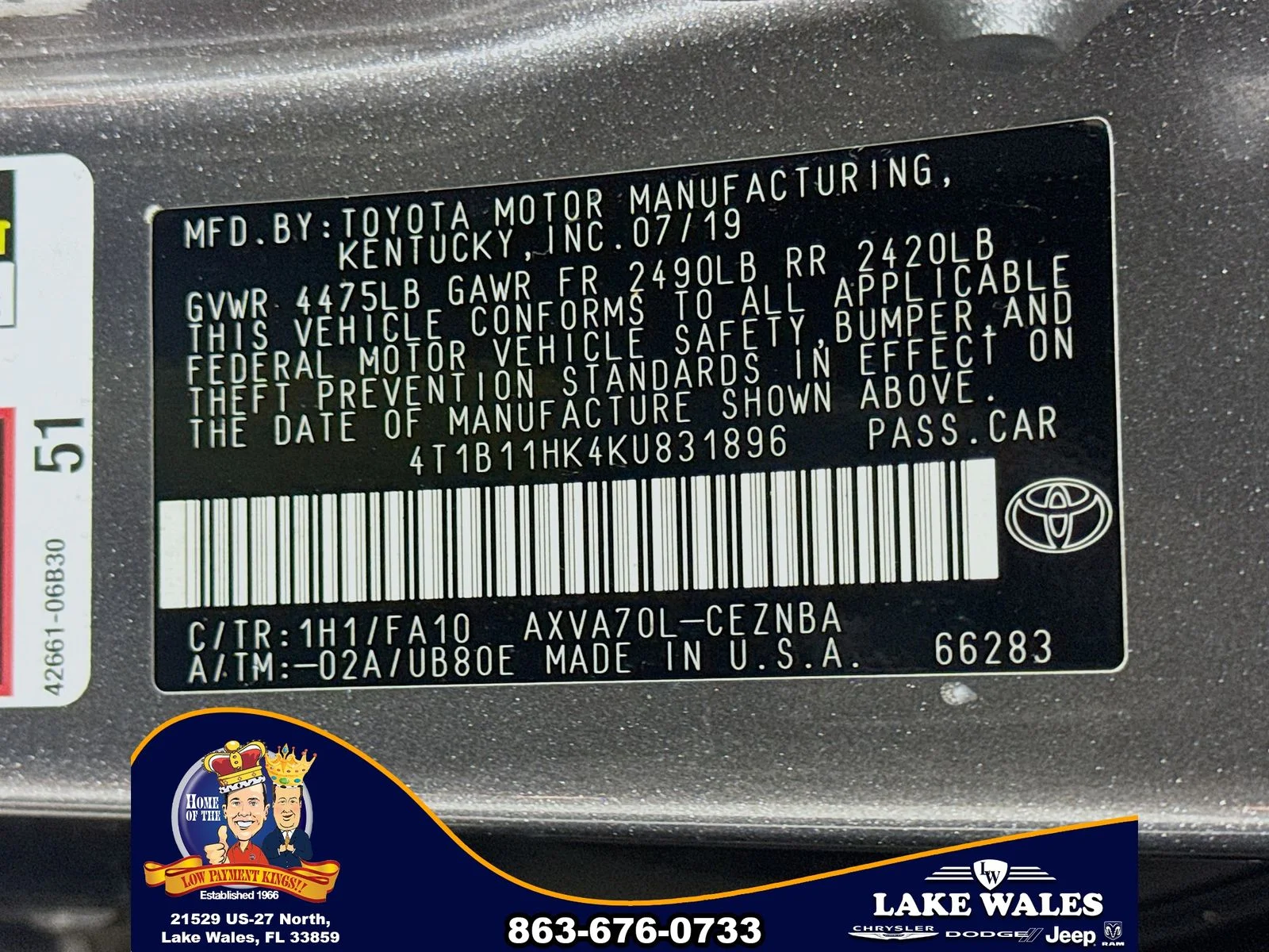 Used 2019 Gray Toyota LE image 30
