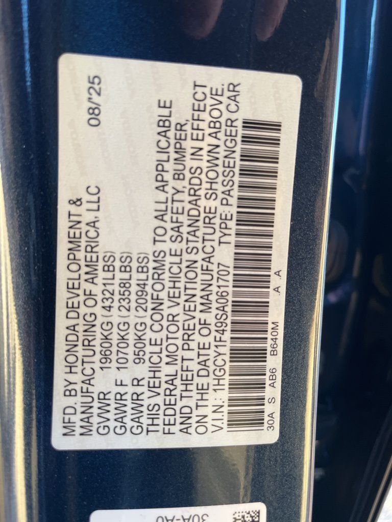 2025 Honda Accord SE - Photo 10