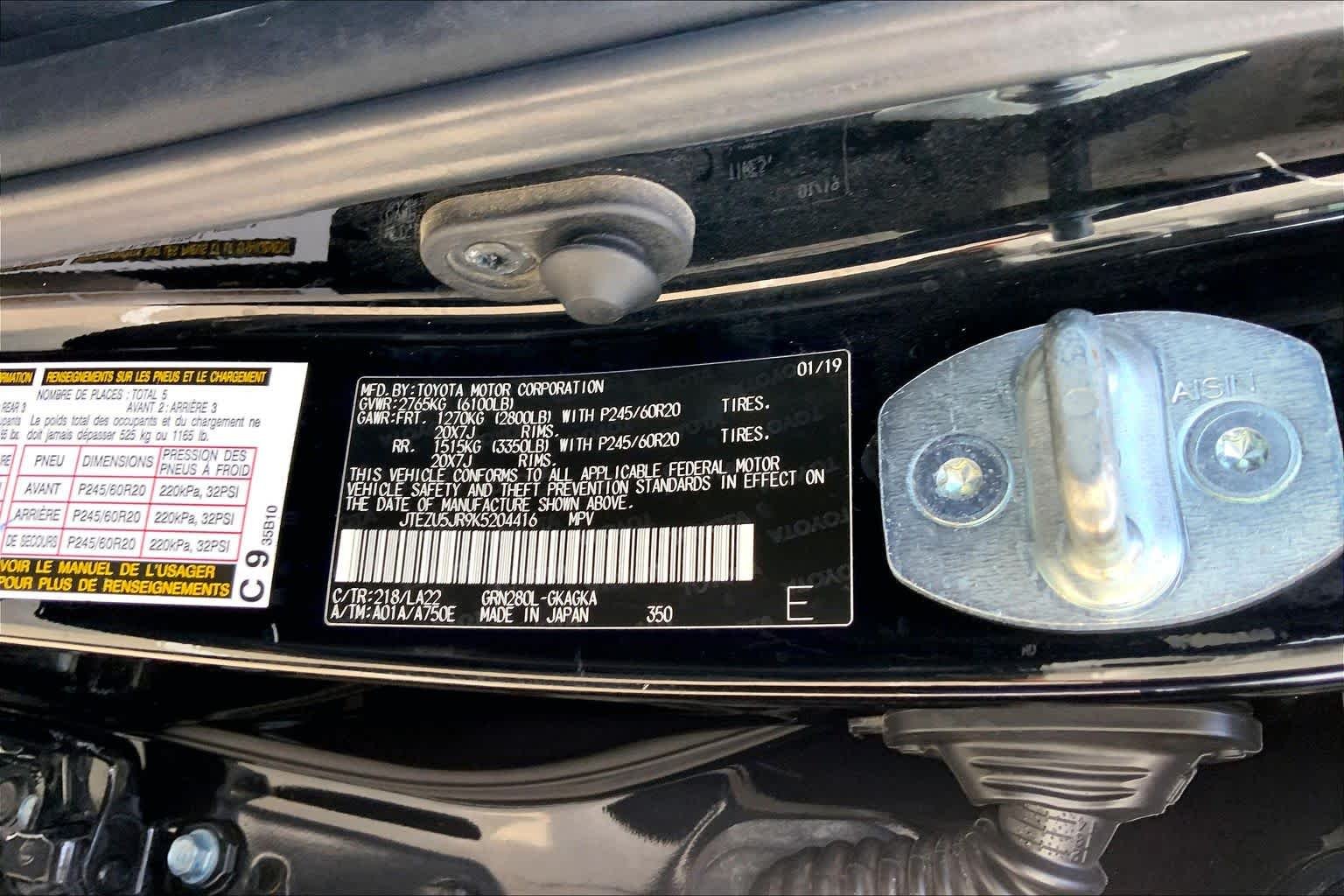 Used 2019 Midnight Black Metallic Toyota Limited image 37