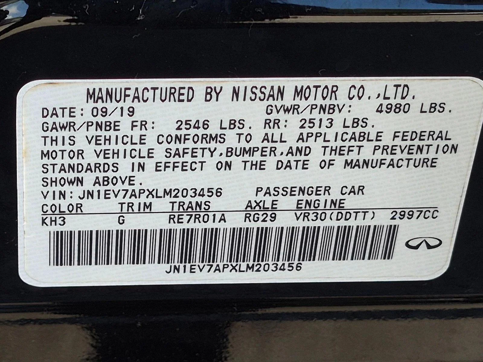 Used 2020 Black Obsidian INFINITI 3.0t LUXE image 24
