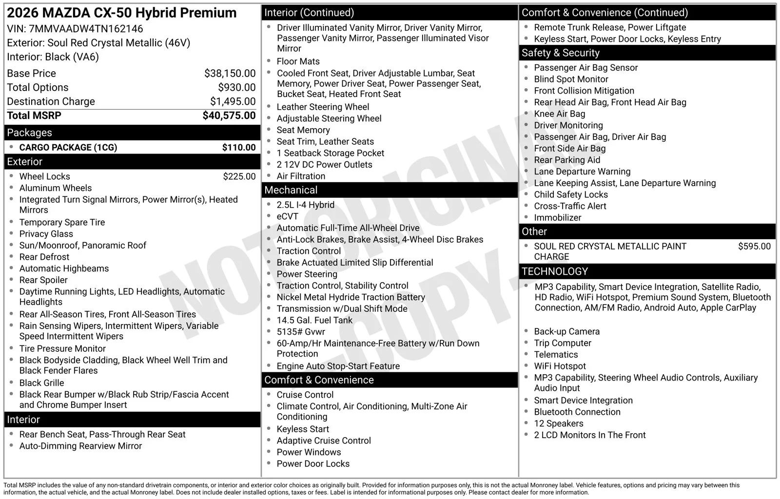 New 2026 Soul Red Crystal Metallic Mazda Premium image 4
