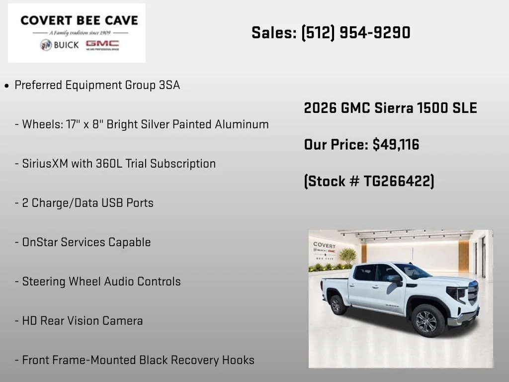 New 2026 Summit White GMC SLE image 19